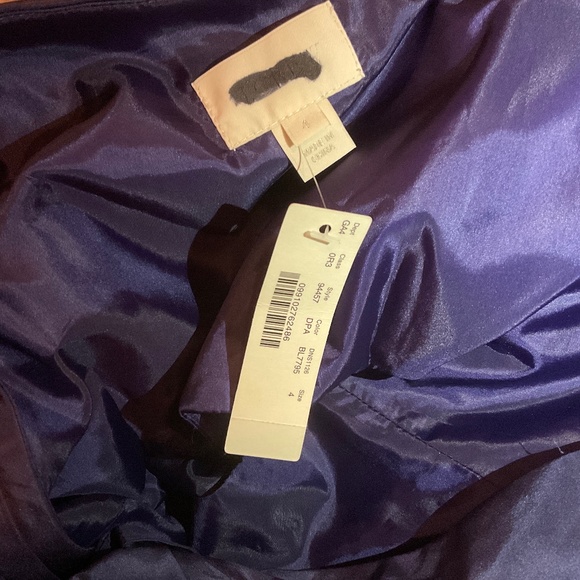 New JCrew 4 Small Lucienne One Shoulder Dress Silk Taffeta Pacific Blue Cocktail - Picture 3 of 6